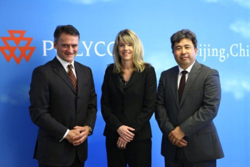 Polycom��̫�^(q��)�����ձȺ����������ޅ^(q��)����Hansjoerg Wagner (��һ)��Polycomȫ���N�ۈ�(zh��)�и�����Tracey Newell(����)��Polycom�Ї�(gu��)�^(q��)����(j��ng)�����(��һ)